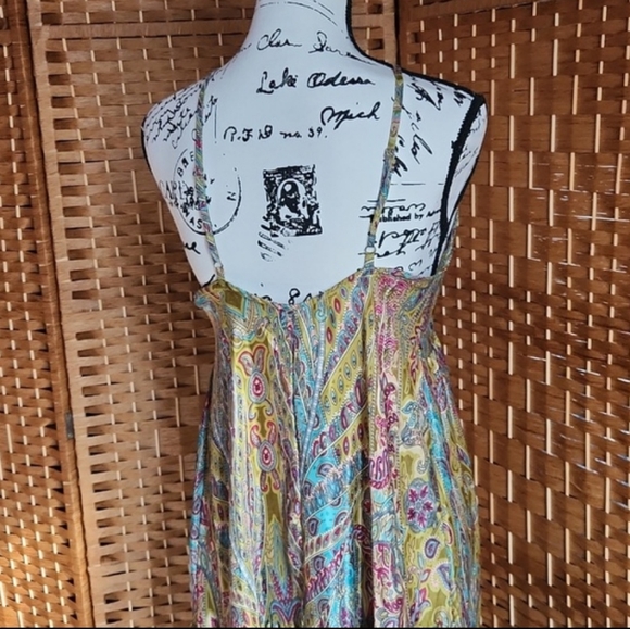 America & Beyond, Summer, Boho V-Neck Colorful Spaghetti Straps Long Maxi Dress - Picture 5 of 10